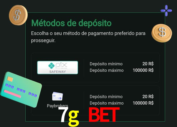 O cassino 7g bet oferece uma grande variedade de métodos de pagamento